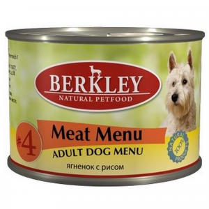 Корм для собак Berkley № 4 Мясное меню ягненок с рисом