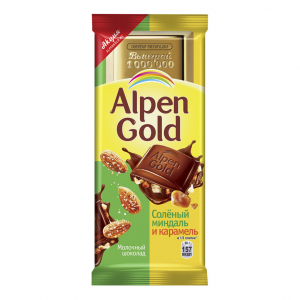 Шоколад Alpen Gold молочный миндаль/карамель