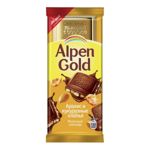Шоколад Alpen Gold молочный арахис/хлопья