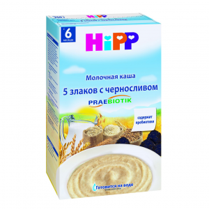 Каша Hipp молочная 5 злаков с черносливом с 6-ти месяцев 250 г