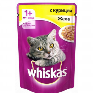 Корм для кошек Whiskas от 1 года желе с курицей