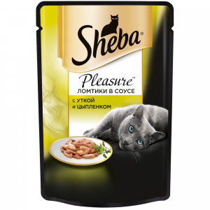 Корм для кошек SHEBA Pleasure с уткой и цыпленком