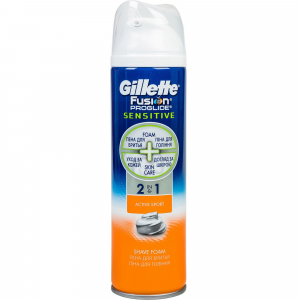 Пена для бритья Gillette Fusion ProGlide Sensitive 2 в 1 Active Sport