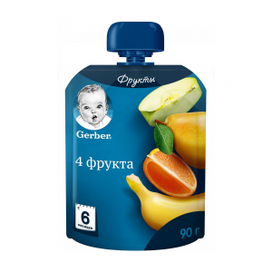 Фруктовое пюре GERBER 4 фрукта