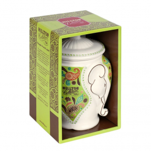 Hilltop Жасминовый зеленый листовой чай в чайнице "Слон"