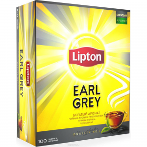 Чай черный Lipton Earl Grey с бергамотом в пакетиках