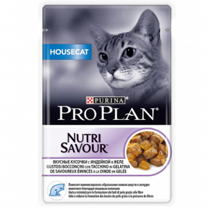 Корм для кошек PRO PLAN Nutri Savour домашних с индейкой