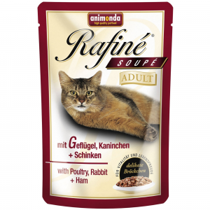 Корм для кошек ANIMONDA Rafine Soupe домашняя птица кролик и ветчина