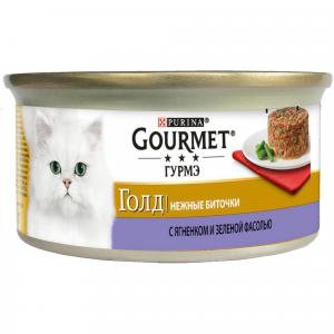 Корм для кошек GOURMET Gold Нежные биточки Ягненок и зеленая фасоль