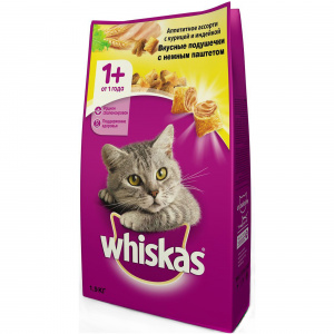 Сухой корм для кошек Whiskas подушечки с паштетом курица индейка