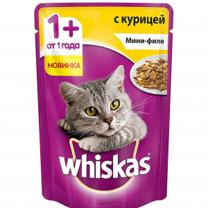 Корм для кошек Whiskas от 1 года мини-филе с курицей