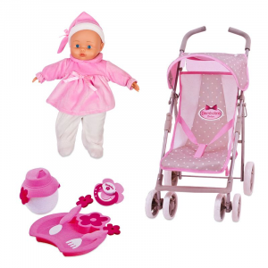 Игровой набор Bambolina Boutique Прогулочная коляска с куклой