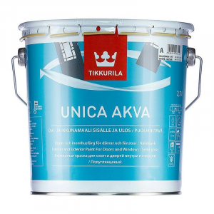 Краска для окон и дверей полуглянцевая Tikkurila unica akva