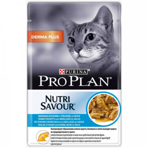 Корм для кошек PRO PLAN Дерма+ Треска в соусе