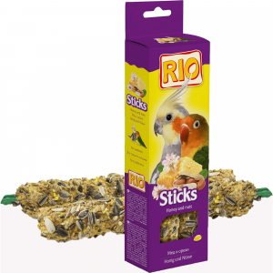 Лакомство для средних попугаев RIO "Sticks", с медом и орехами
