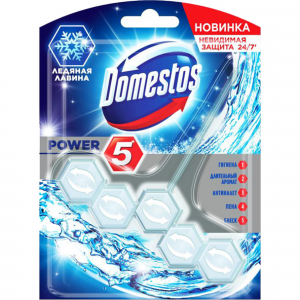 Туалетный блок Domestos Power 5 Ледяная лавина