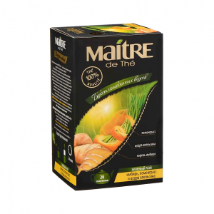 Чай Maitre de The зеленый имбирь лемонграсс и цедра апельсина в пакетиках