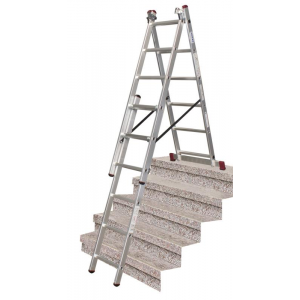 Трехсекционная алюминиевая лестница 3х6 krause corda 013361