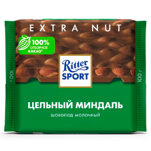 Ritter Sport Цельный миндаль Шоколад молочный с цельным миндалем