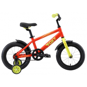 Детский велосипед Stark Foxy 14" 2019 (Рост: 1,01 — 1,15 м, Цвет: оранжевый/зелёный) STARK