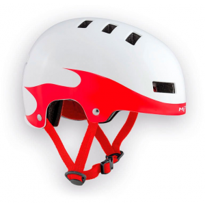 Велошлем детский MET Yo-Yo, бело-красный (Размер: M (54-57 см))
