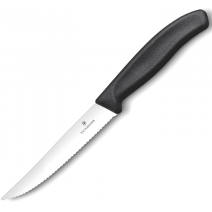 Нож для стейка и пиццы Victorinox "SwissClassic. Gourmet", цвет: черный, длина лезвия 12 см 6.7933.12