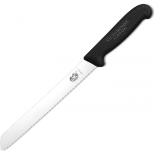 5.2533.21 Нож victorinox для резки хлеба, лезвие волнистое прямое 21 см, черный Victorinox