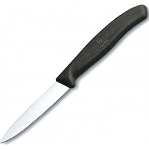 6.7603 Нож victorinox для резки и чистки овощей, лезвие с заостренным кончиком 8 см, черный Victorinox