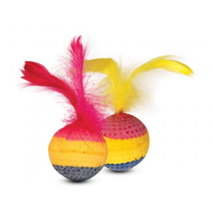 Игрушка для кошек TRIOL Мяч радужный трехцветный зефирный