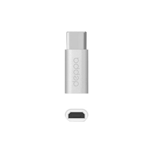 Адаптер Deppa micro-USB to Type-C silver