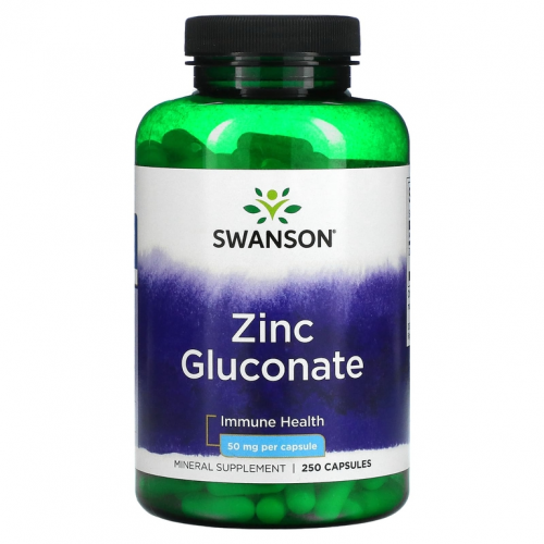 Swanson Zinc Gluconate 50 mg, 250 капс