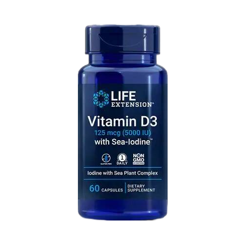 LIFE Extension Vitamin D3 with Sea-Iodine 125 mcg (5000 IU), 60 капс