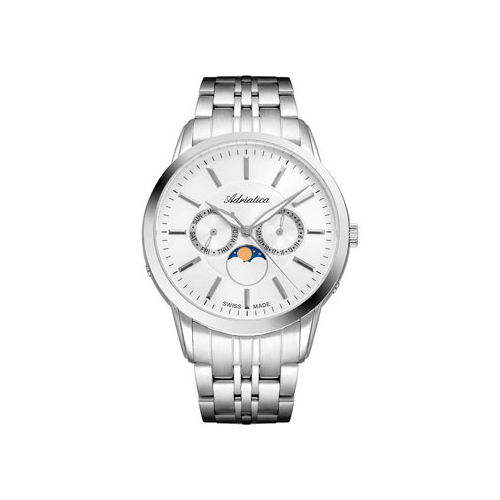 Швейцарские наручные мужские часы Adriatica 8306.5113QF. Коллекция Moonphase