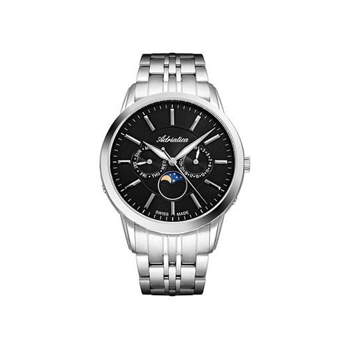 Швейцарские наручные мужские часы Adriatica 8306.5114QF. Коллекция Moonphase