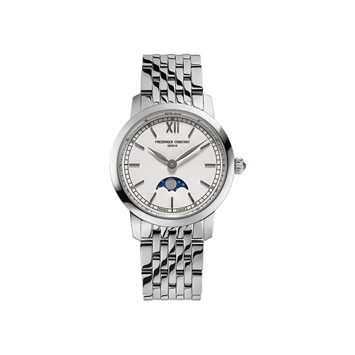 Швейцарские наручные женские часы Frederique Constant FC-206SW1S6B. Коллекция Slim Line Moonphase