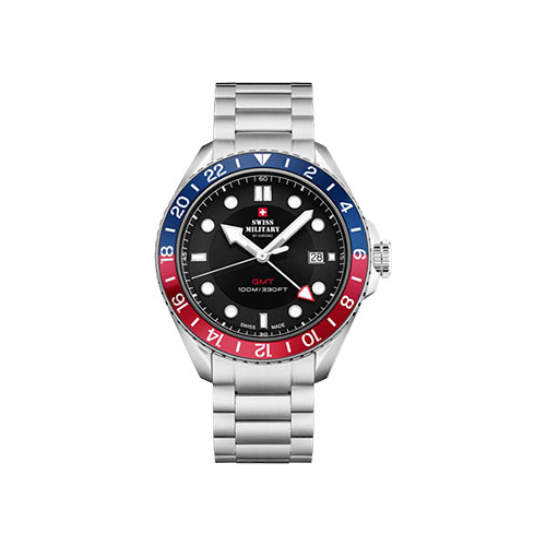 Швейцарские наручные мужские часы Swiss Military SM34095.01. Коллекция Quartz GMT