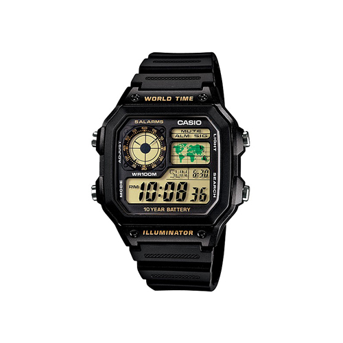 Японские наручные мужские часы Casio AE-1200WH-1B. Коллекция Digital
