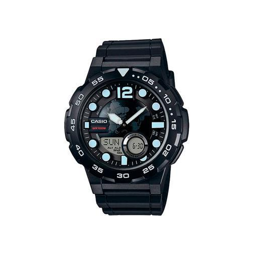 Японские наручные мужские часы Casio AEQ-100W-1A. Коллекция Ana-Digi