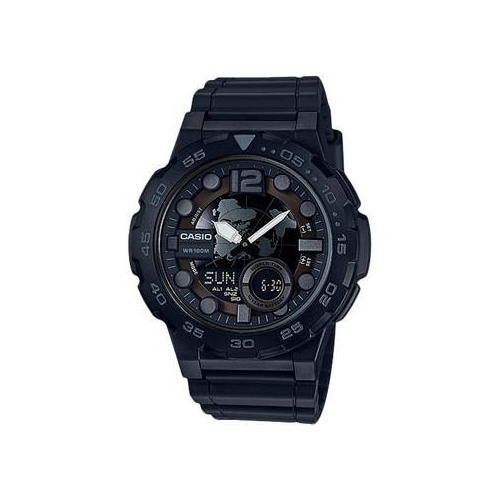 Японские наручные мужские часы Casio AEQ-100W-1B. Коллекция Ana-Digi