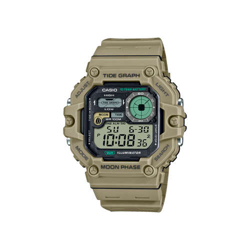 Японские наручные мужские часы Casio WS-1700H-5A. Коллекция Digital
