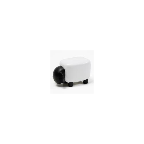 Qualy Контейнер для мелочей sheepshape, белый с черной крышкой арт. QL10259-WH-BK