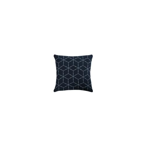 Tkano Подушка декоративная из хлопка темно-синего цвета с геометрическим орнаментом ethnic, 45х45 см арт. TK19-CU0010