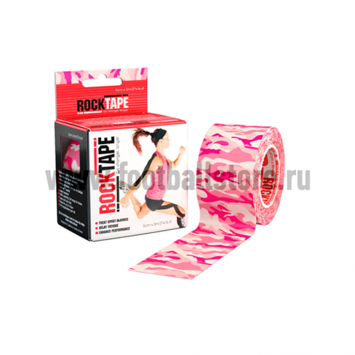 Mad Guy Тейп Кинезио Rocktape, design, розовый. камуфляж 5см х 5м