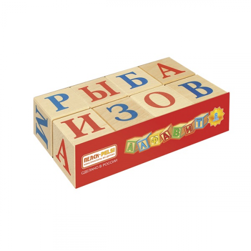 Деревянные игрушки Pelsi i667 Кубики "Алфавит", 8 шт