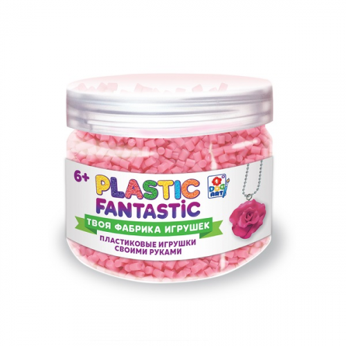 Наборы для творчества 1toy T20217 Plastic Fantastic Гранулированный пластик в баночке 95 г, (розовый с аксессуарами)