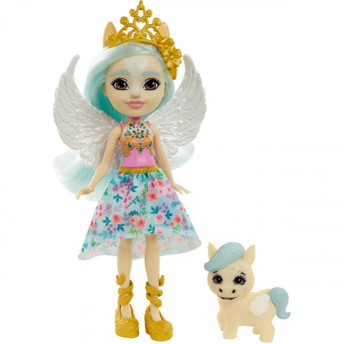 Куклы и пупсы Mattel Enchantimals GYJ03 Кукла Enchantimals дополнительная с питомцем Паолина Пегасус и Вингли