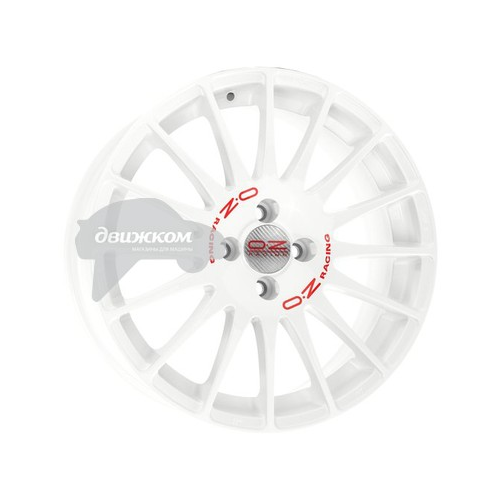 Литые диски OZ 7x17/5x114,3 ET45 D75 Superturismo WRC White + Red Lettering