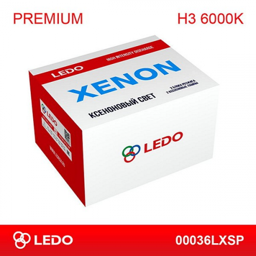 Ксеноновая лампа LEDO Premium (AC/12V) H3 6000K (комплект)