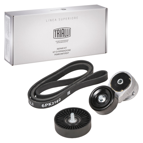 Ремкомплект генератора Hyndai Solaris (10-) 1.4i/1.6i (1 рем. 6PK2140+2 ролика) (TRIALLI)