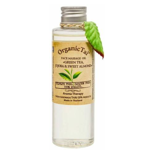 Organic Tai, Массажное масло для лица Face Massage Oil "Green Tea, Jojoba & Sweet Almond", 120 мл